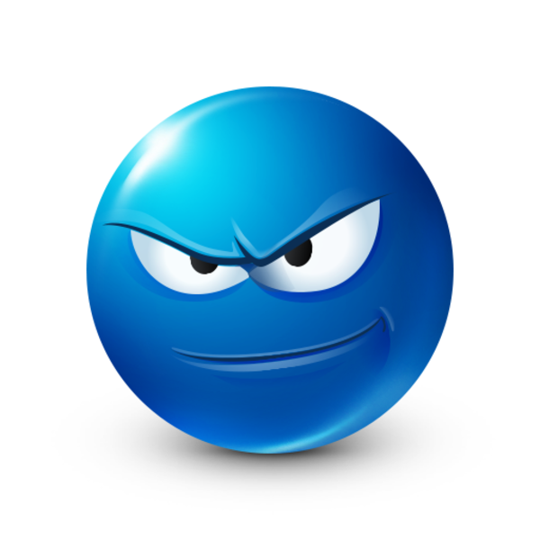 Bluemoji Serious Smiley | Blue Emoji | Know Your Meme
