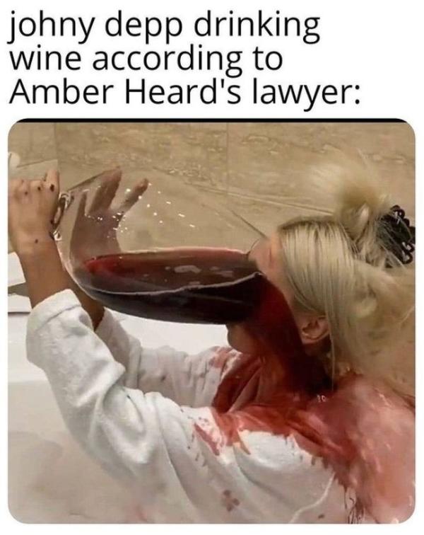 johnny depp drinking wine according to Amber Heard's lawyer Mega Pint