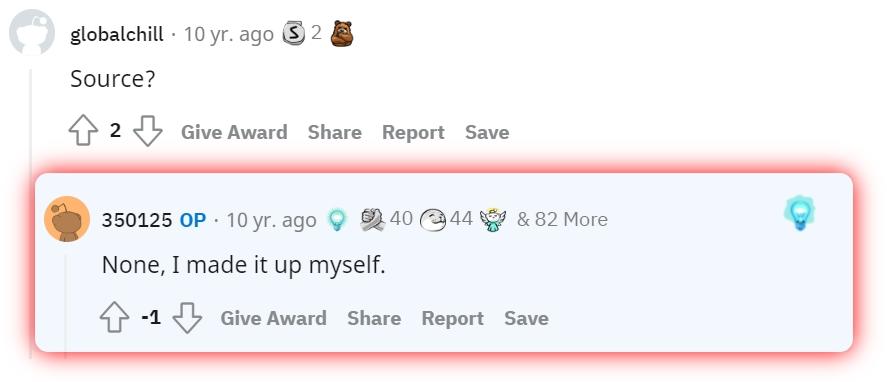 I Made It Up Meaning