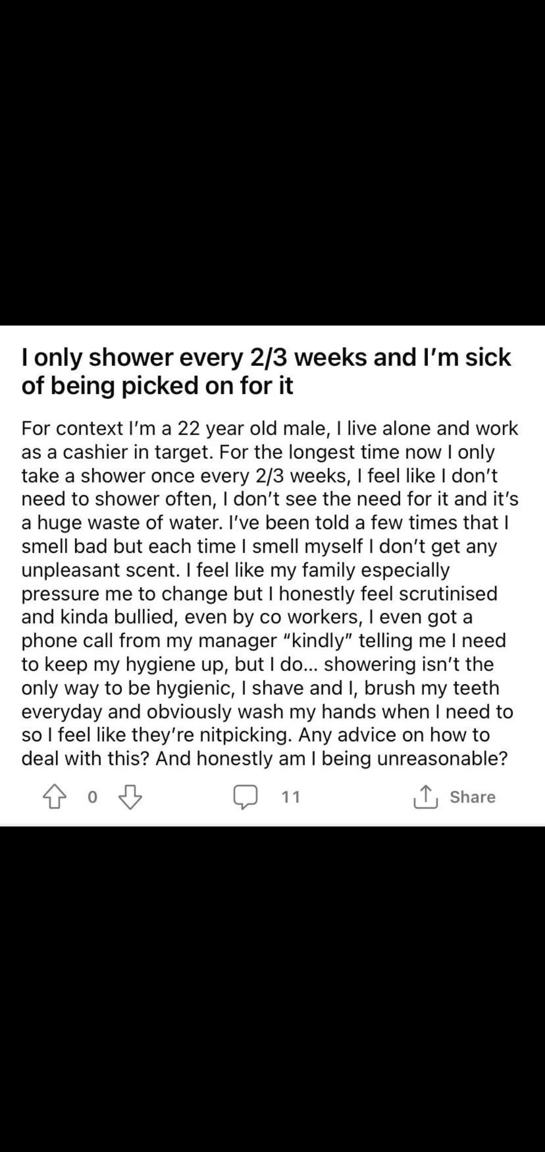 Never Showering Know Your Meme