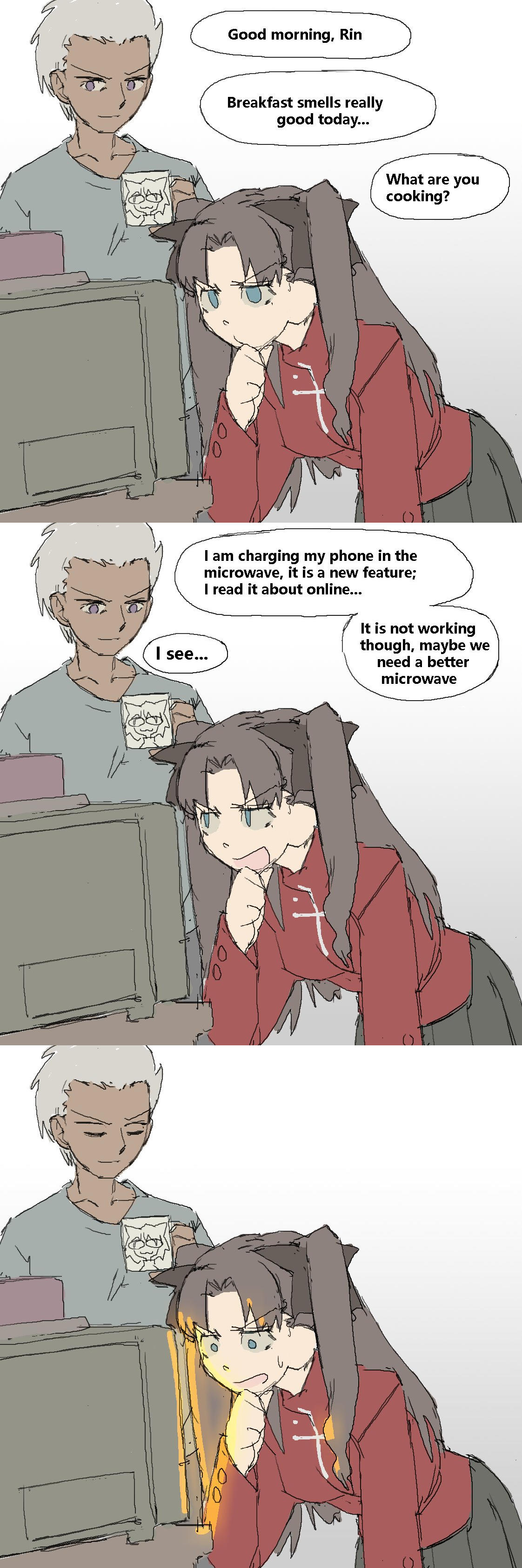 Rin Tohsaka tries to charge her phone | Fate (Type-Moon) | Know Your Meme