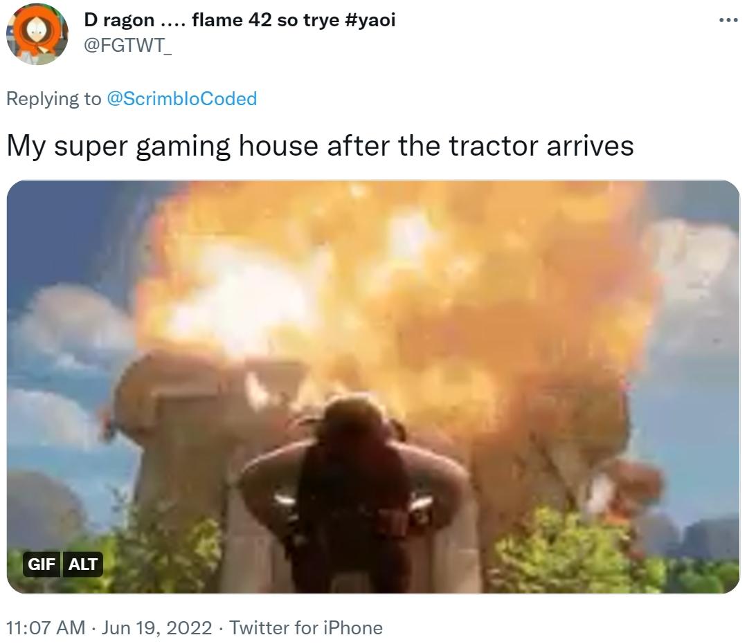 My super gaming house after the tractor arrives Your Super Gaming