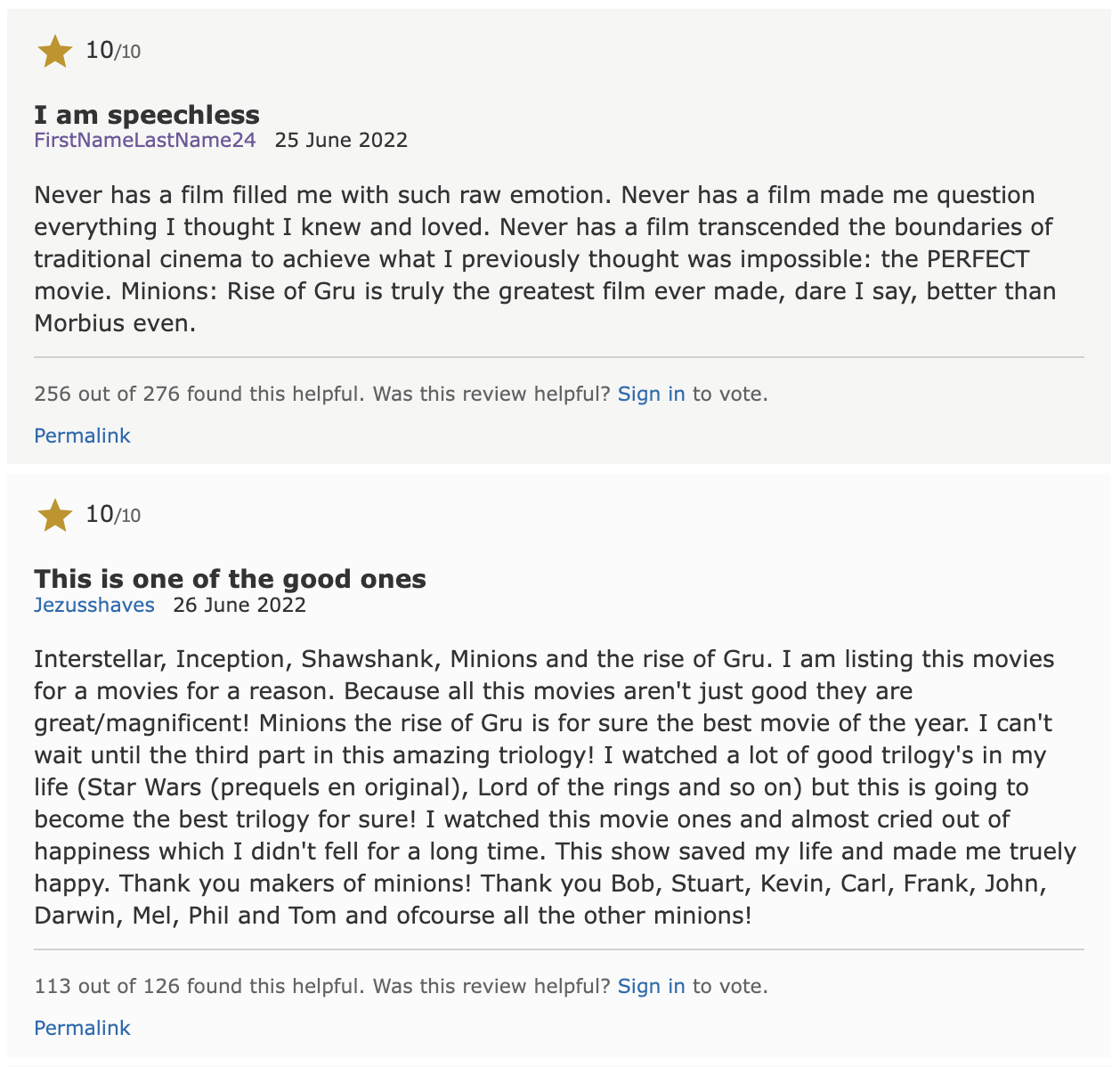 Positive Minions The Rise of Gru review on iMDb Minions The Rise of