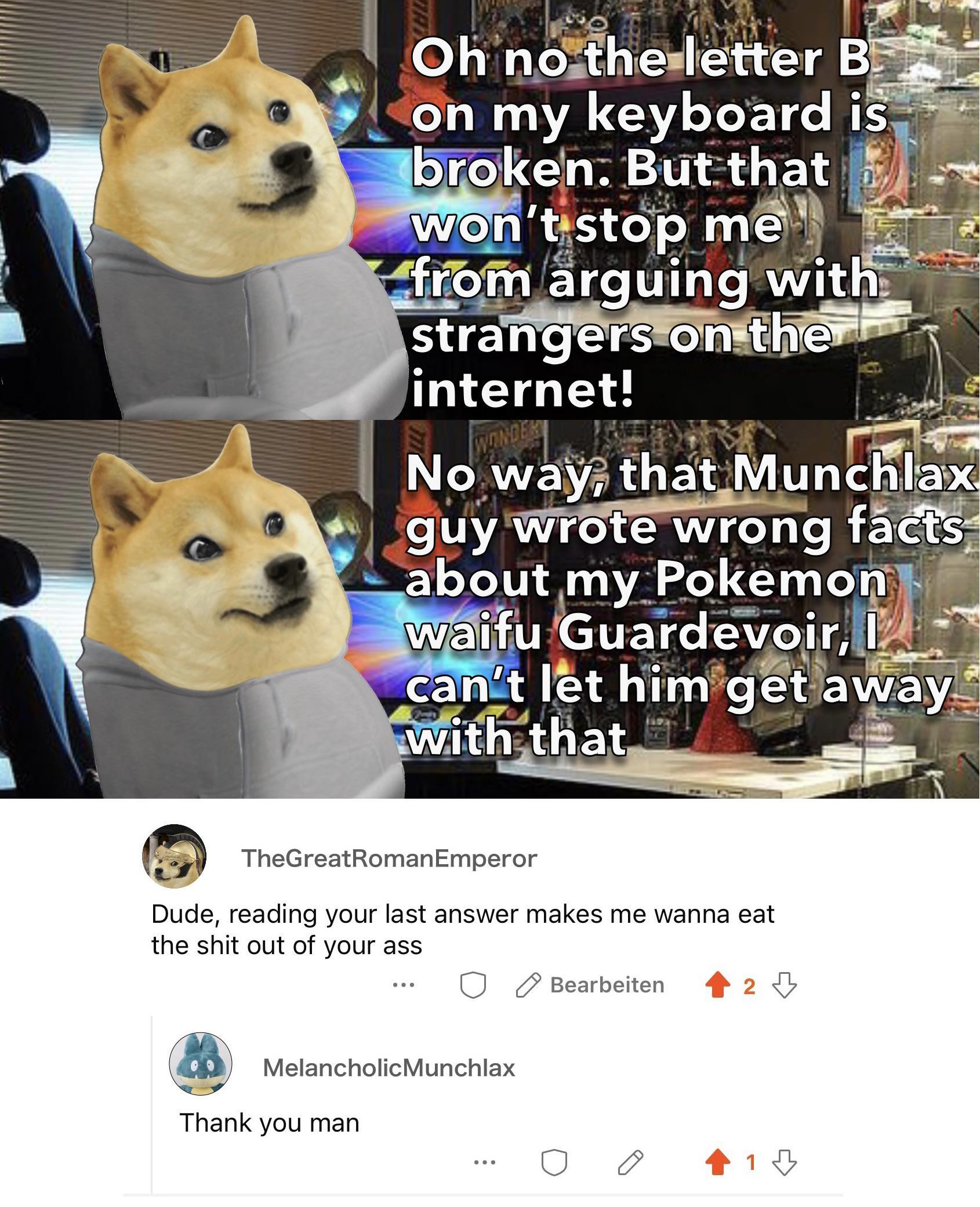 Le broken keyboard has arrived (usernames are made up) /r/dogelore