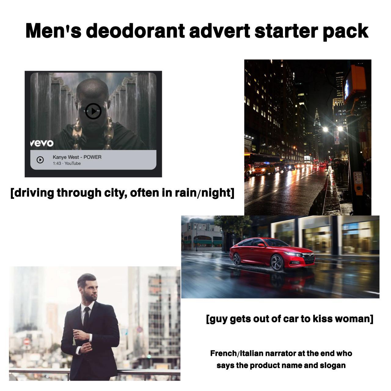 Men's deodorant advert starter pack /r/starterpacks Starter Packs Know Your Meme