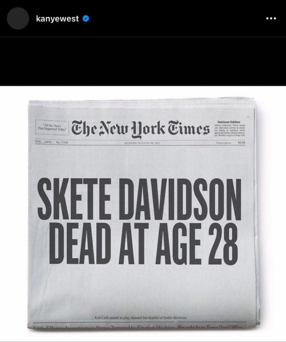 Kanye West Skete Davidson Dead IG Post | Kanye West vs. Pete Davidson ...