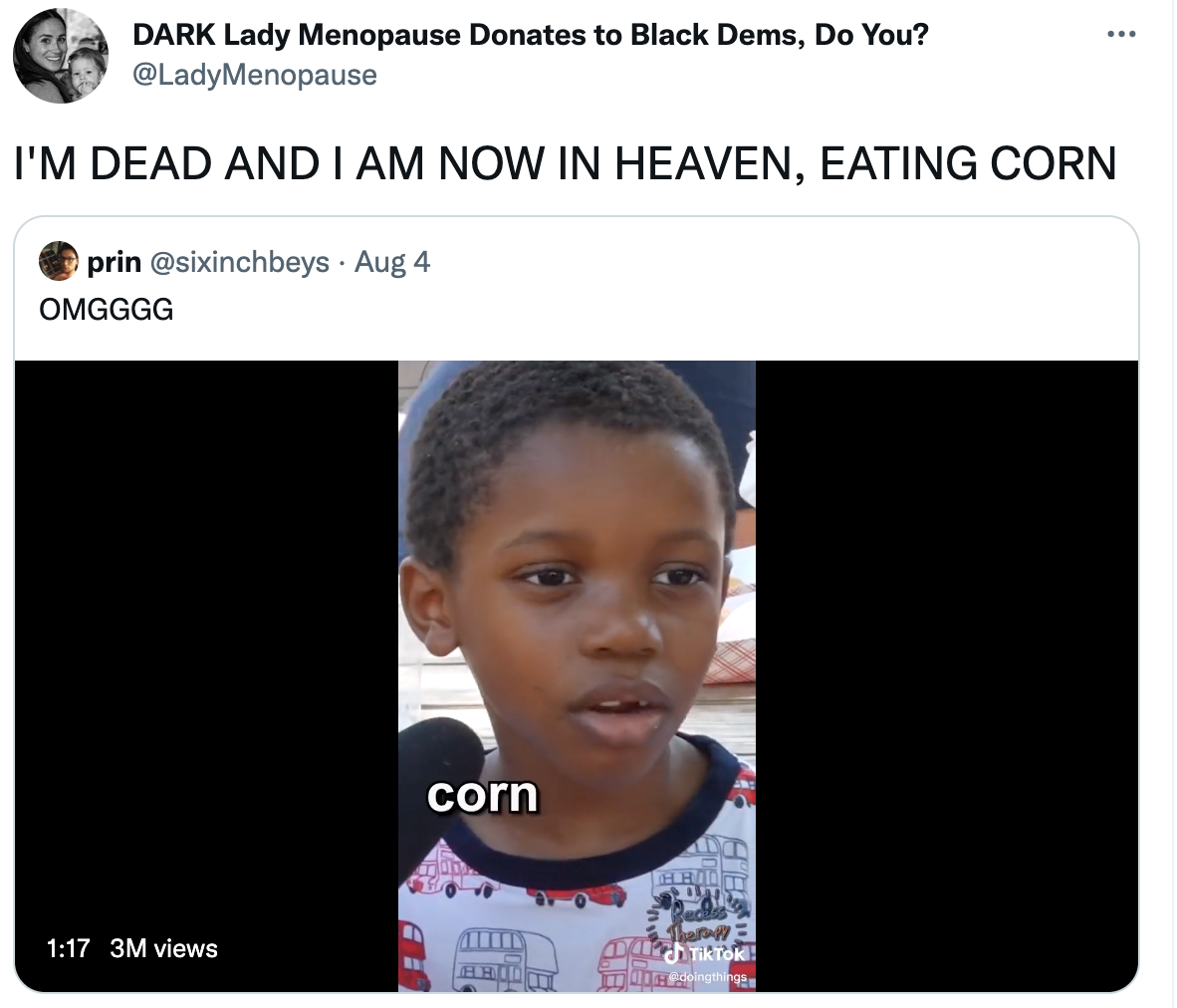 Dead and in heaven Corn Kid / Corn Song (TikTok) Know Your Meme