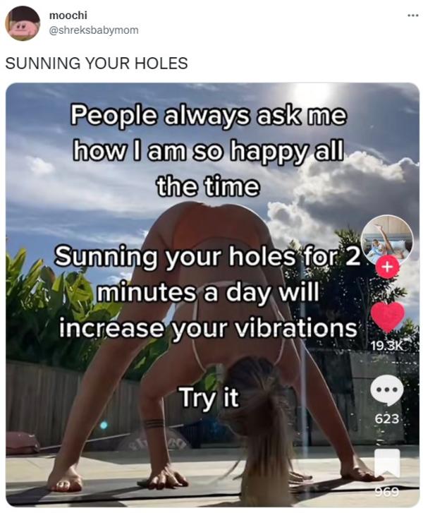 SUNNING YOUR HOLES Perineum Sunning Know Your Meme