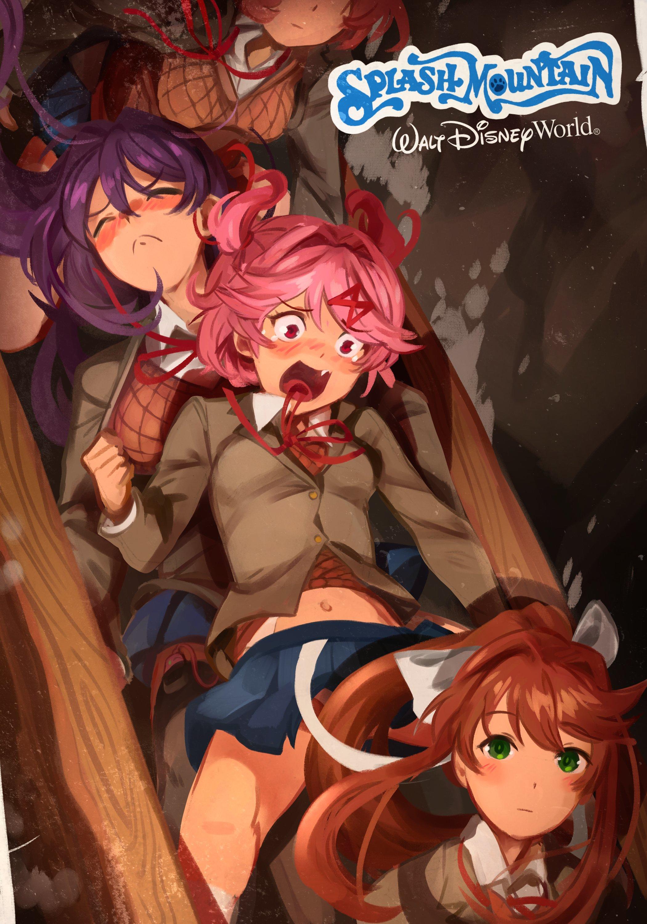 ddlc, doki doki literature club, natsuki, yuri, monika, sayori, splash moun...