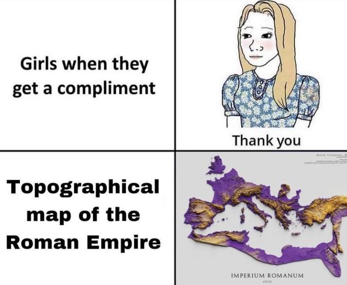topographical map of the roman empire meme Topographical Map of
