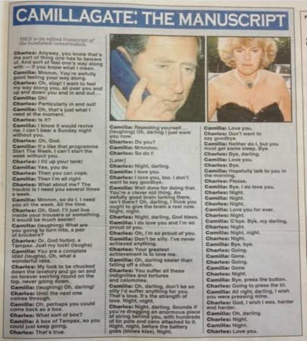 Camillagate Newspaper Camillagate / Tampongate / Prince Charles