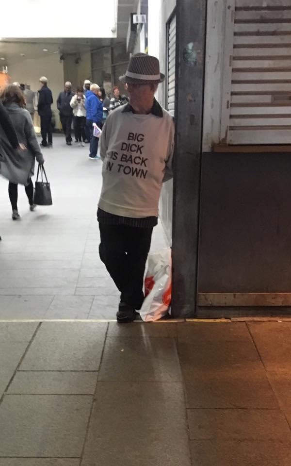 Big Dick leaning against a wall | Big Dick Is Back In Town | Know Your Meme