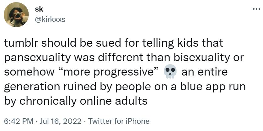 an entire generation ruined by people on a blue app run by chronically