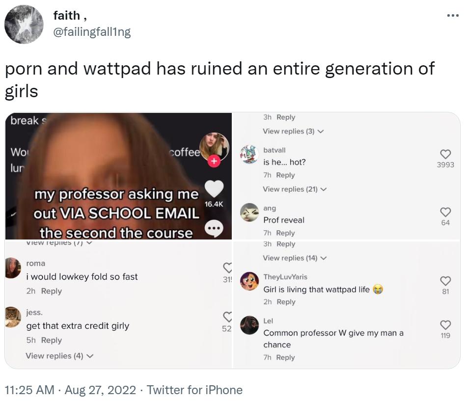 porn and wattpad has ruined an entire generation of girls | Scott