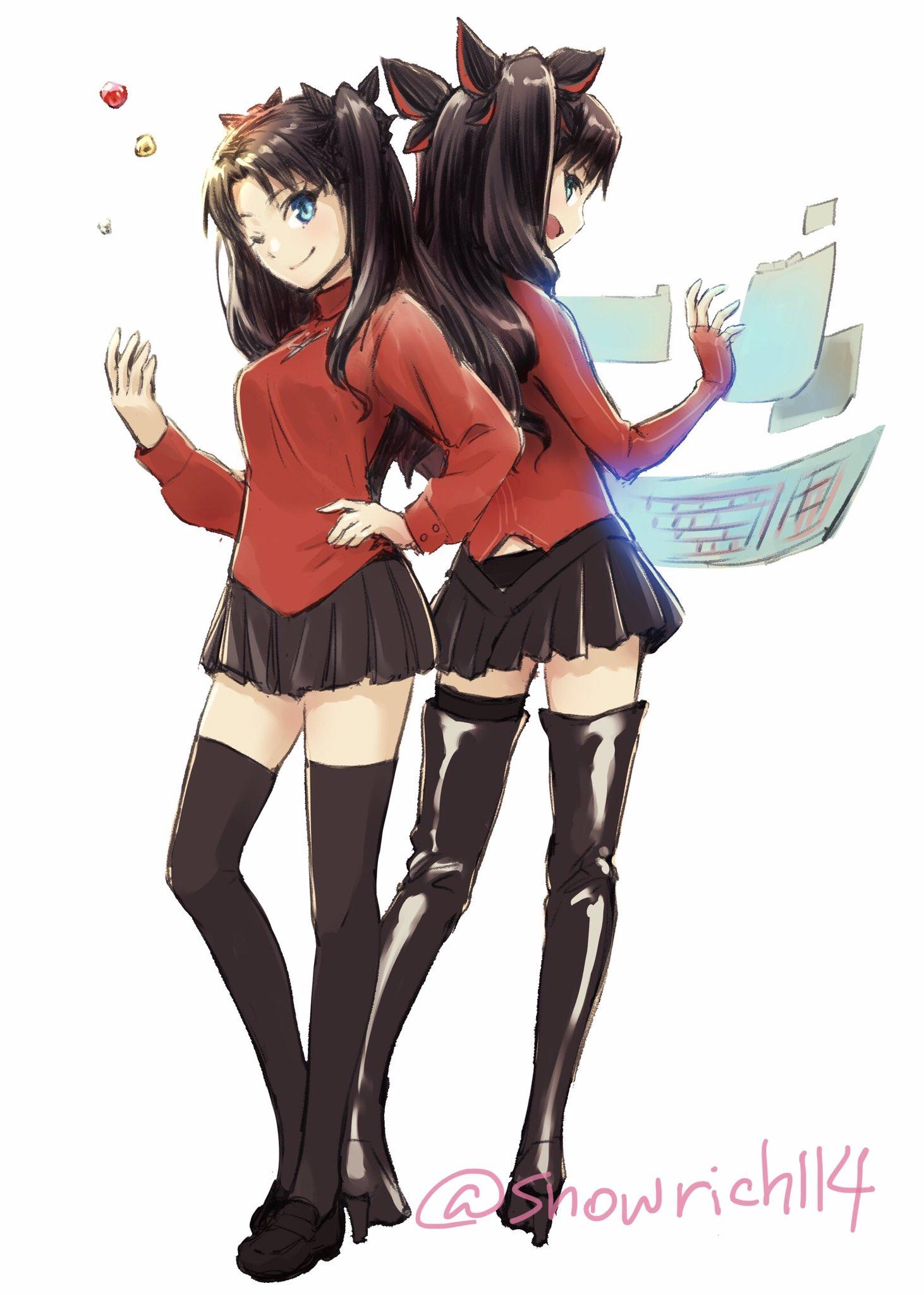 Rin Tohsaka from Fate/stay night with Rin Tohsaka from Fate/Extra by 豊雪 ...