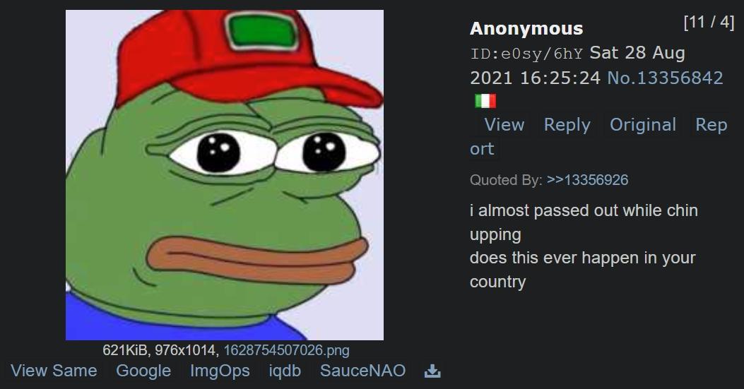 i almost passed out while chin upping does this ever happen in your