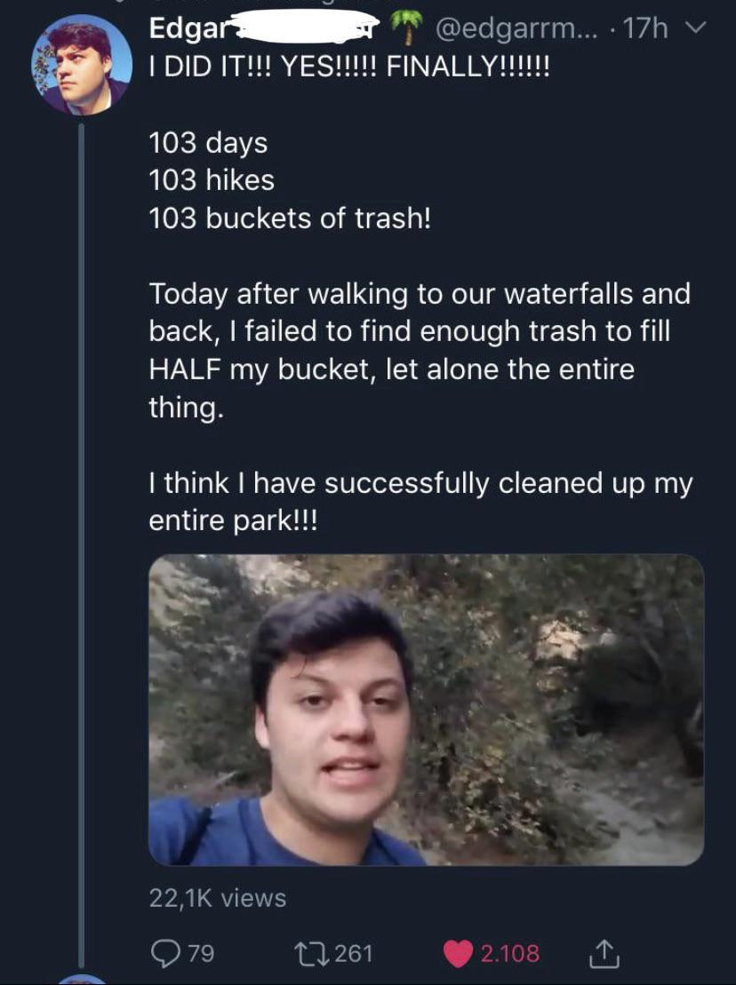 He Cleaned The Entire Park All Of It By Himself r wholesomememes he-cleaned-the-entire-park-all-of-it-by-himself-r-wholesomememes