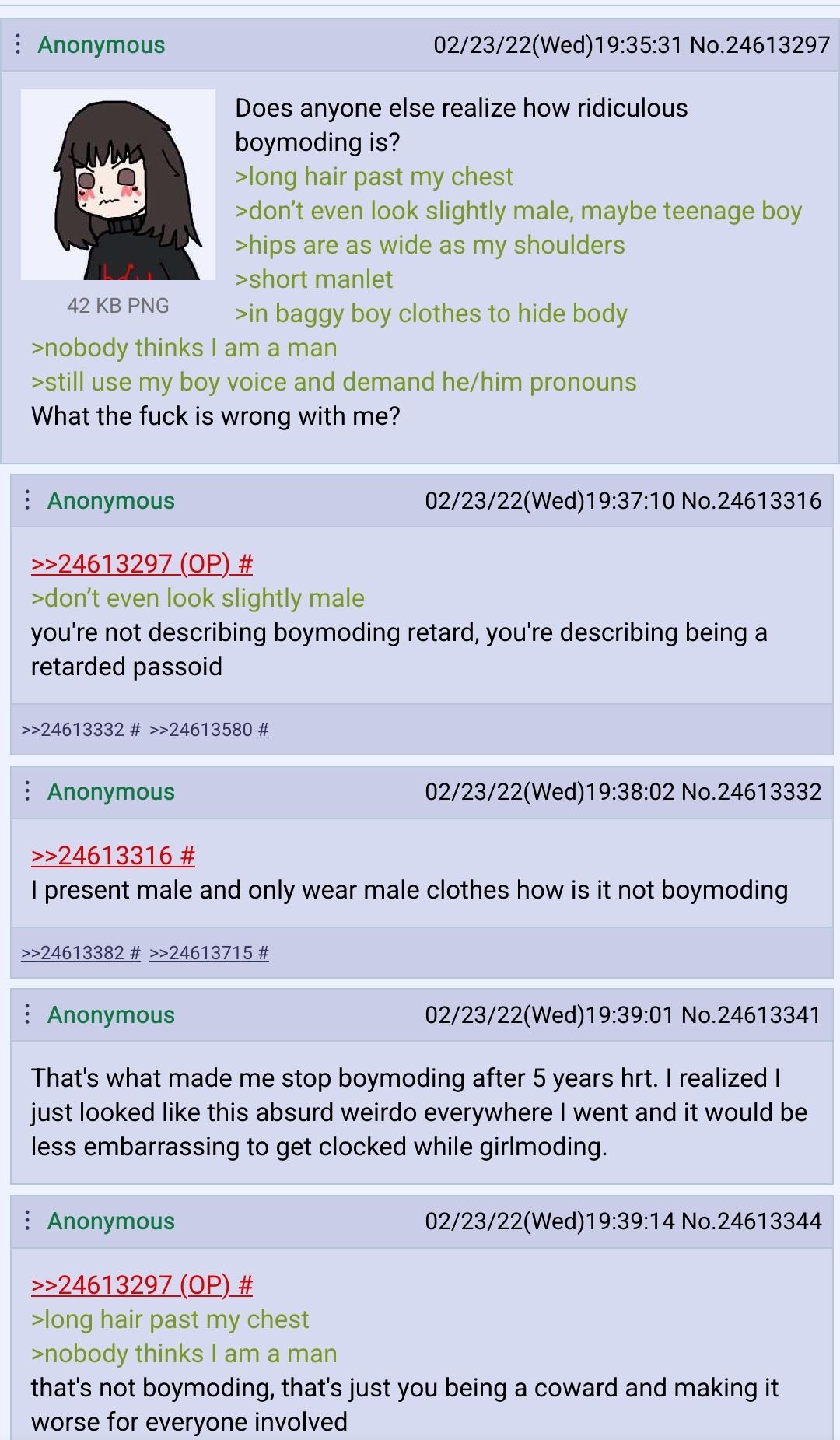 Anon realizes she's a dumb little boymoder | Boymoder | Know Your Meme
