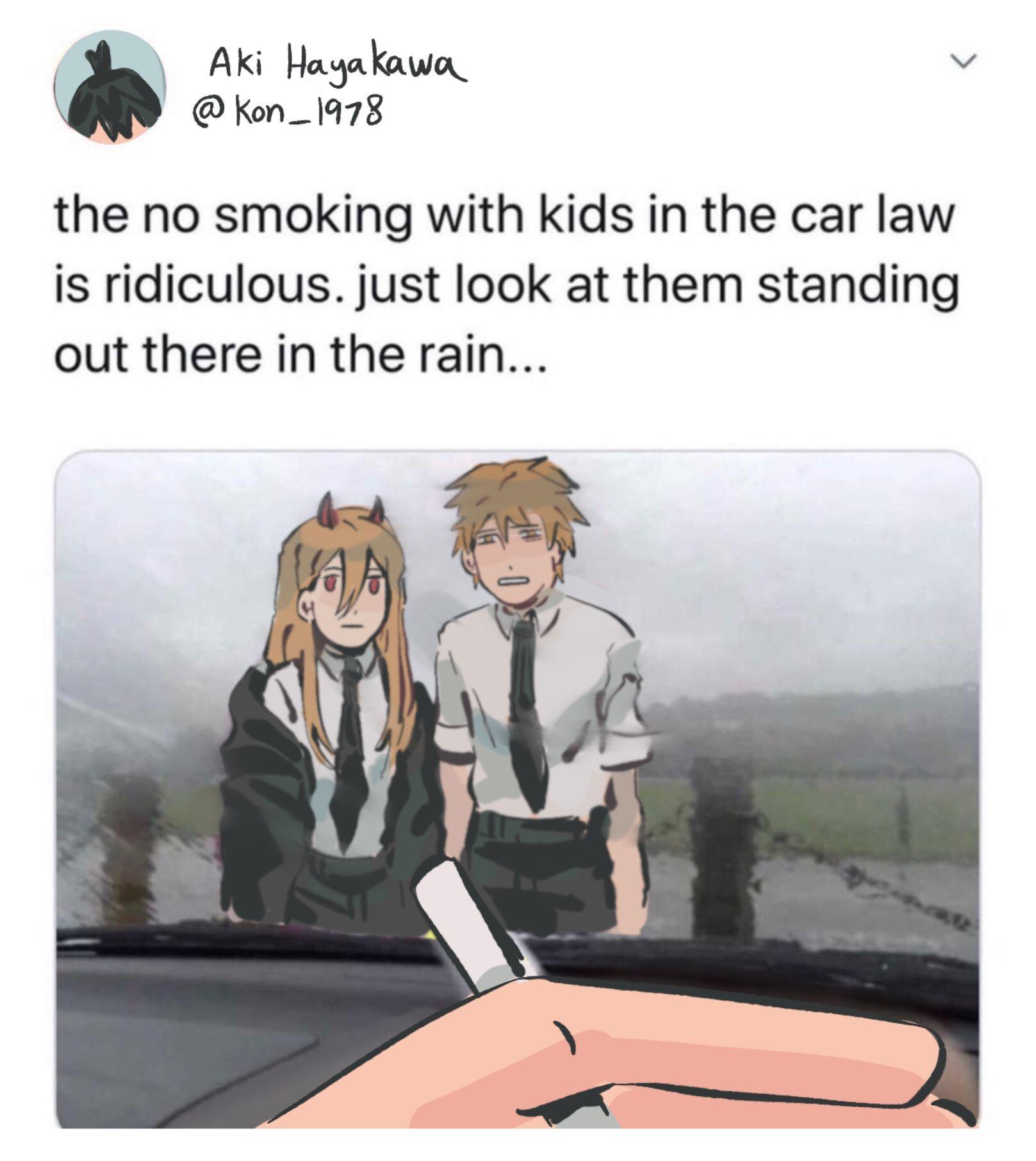 Denji and Power forced to stay out in the rain Chainsaw Man Know