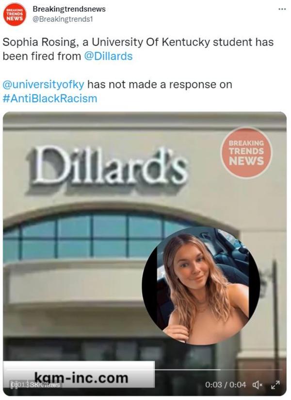 sophia University of Kentucky Racist Student Arrest / Sophia Rosing