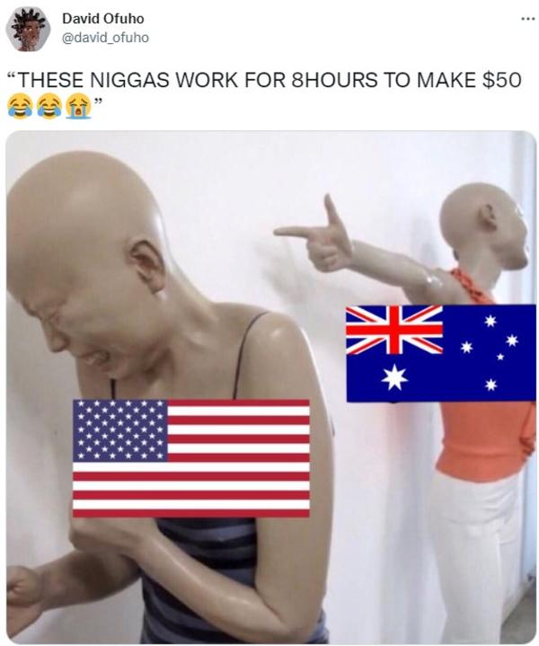 “THESE NIGGAS WORK FOR 8HOURS TO MAKE 50😂😂😭” Mannequin Pointing at