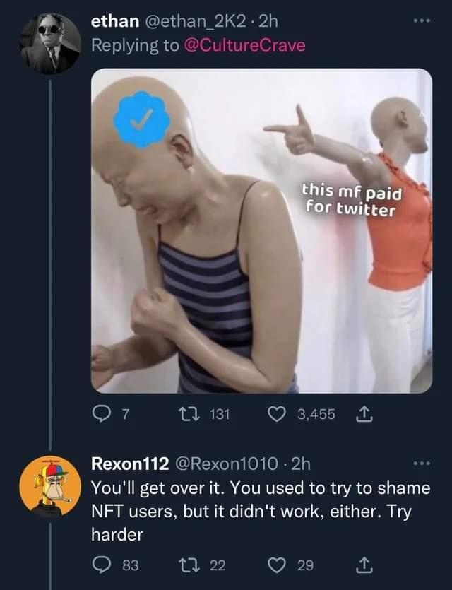 you'll get over it Mannequin Pointing at Crying Mannequin / This MF