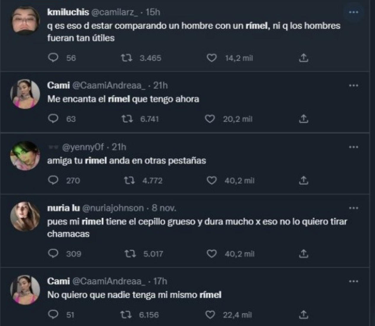 Girls Commenting on the rímel meme Rímel (Mascara Meme) Know Your Meme