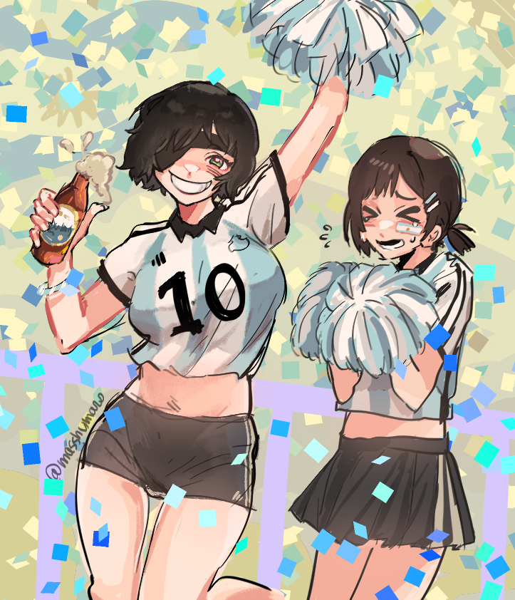 Himeno and Kobeni cheerleading for Argentina Chainsaw Man Know Your Meme