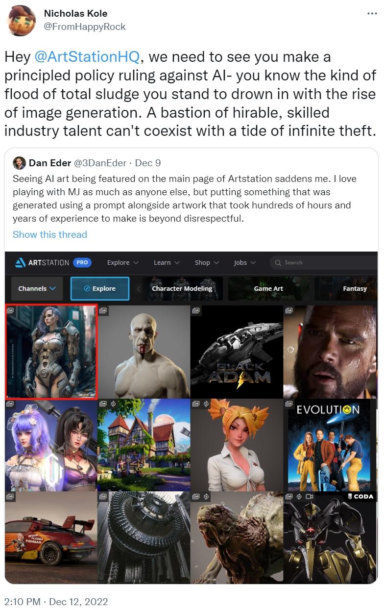 Hey @ArtStationHQ , we need to see you make a principled policy ruling ...