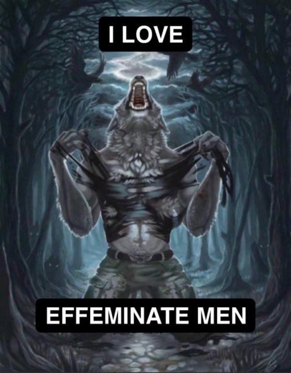 I LOVE EFFEMINITE MEN Wolf Ripping Shirt Know Your Meme