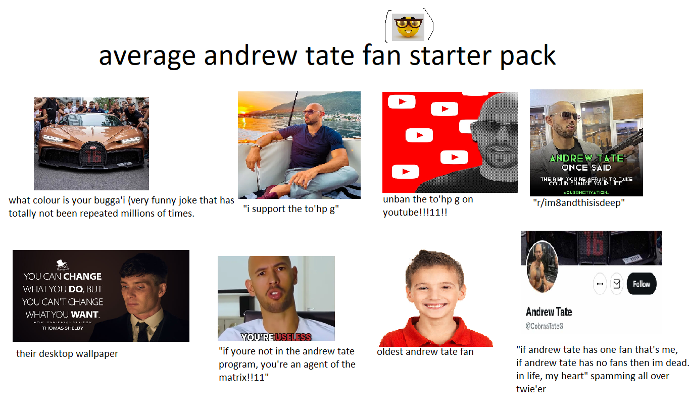 Andrew Tate Fan, Starter Pack /r/starterpacks Starter Packs Know