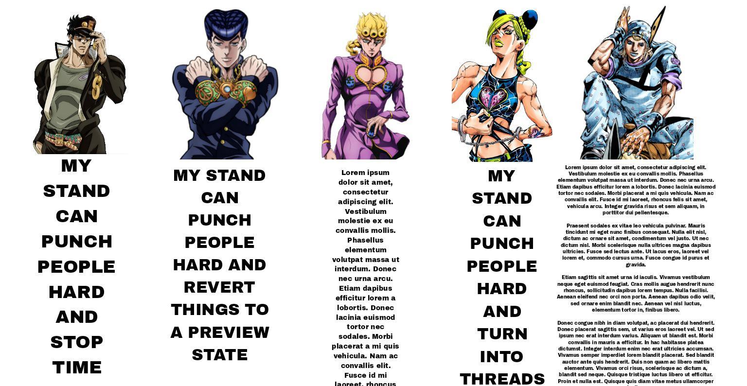 There are 2 types of jojo protagonists /r/ShitPostCrusaders/ JoJo's