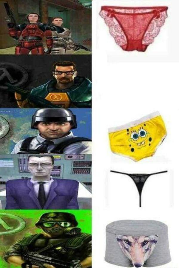 HalfLife Underwear Tier List Underwear Tier Lists Know Your Meme