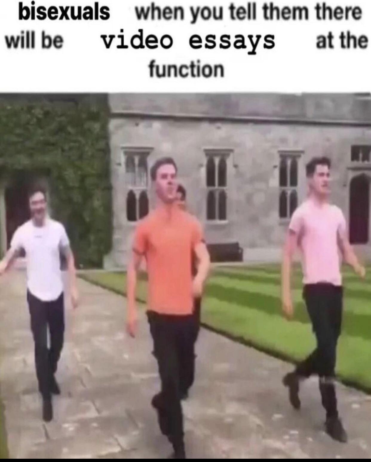 Bisexuals When You Tell Them There Will Be Video Essays at the Function ...