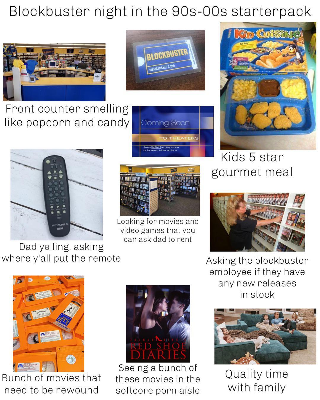 Blockbuster night in the 90s00s starterpack /r/starterpacks