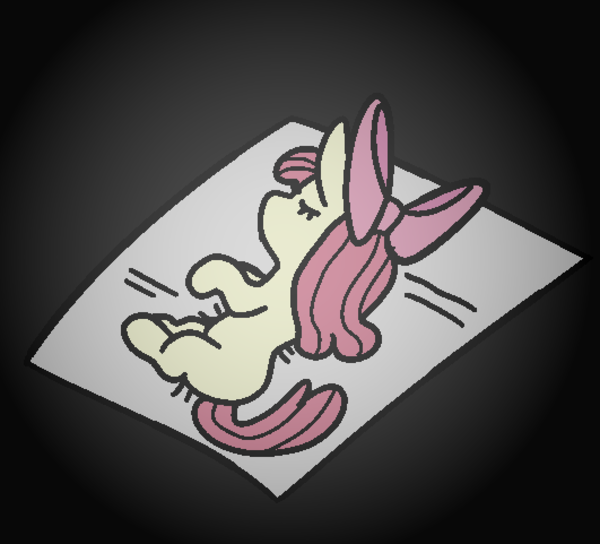 fan art i drew of apple bloom dying in a glue trap Dying in a Glue