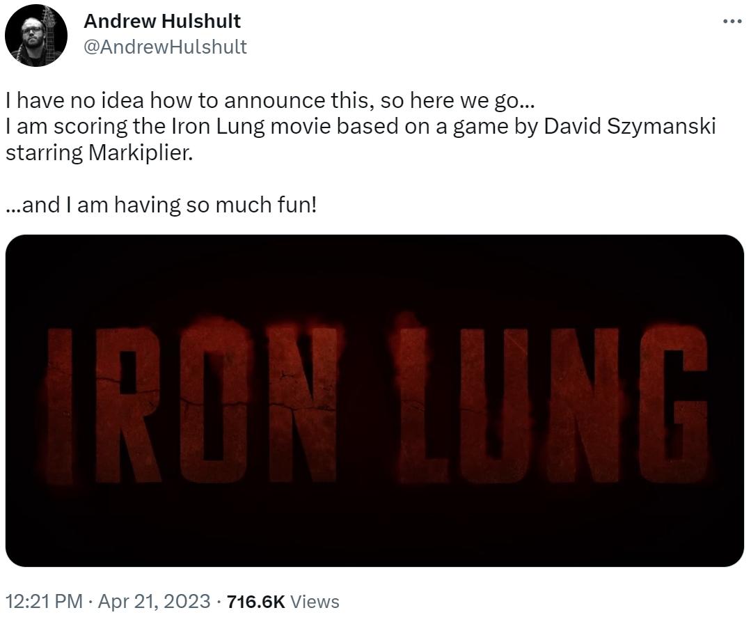 Andrew Hulshult Scoring Soundtrack for Iron Lung Iron Lung Know
