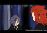 (c)BabiSasuke.deviantart.com Kingdom Hearts χ anime human hair color cartoon snapshot screenshot fictional character mangaka