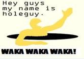 Hey guys my name is holeguy WAKA WAKA WAKA!