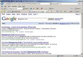 e dangerous cult Google Search- Windows Internet Explorer -回一 Chttp://wwww.google.com/search?hl=enBo-dangerous-cut Ele Edk ew Favorites Iools Heb Google G-dangerous cu: ☆ 88|-| eUntitled Page Web Images Maps News Shopping Gmail more▼ ▼I search-1. Find Sign In dangerous cult-Google. x Sign in Google r dangerous cult Search Avanaes Search Web Results 1-10 of about 258,000 for dangerous cult (0.18 seconds) Living in a Dangerous Environment Drug and Alcohol Problems Personalities, Emotions and How to Deal with Others www.scientology.org/ - 73k Cached Similar pages Dangerous Cult Warning Signs If you, or a loved one, are in a dangerous cult, as determined by the above checklist, you must do everything you possibly can to remove the potential www.vistech.net/users/rsturge/cultshtml- 5k- Cached -Similar nages The Most Dangerous Cult in The World by Laura Knight-Jadczvk There's a new religious cult in America. It's not composed of so-called "crazies so much as mainstream, middle to upper-middle class Americans. . www.cassiopaea.org/cass/Laura-Knight-Jadczyk/fastest growing_cult.htm 144k Cached- Similar pages The Watchman Exoositor: The Most Dangerous Cult in America However, when the world's final chapter is written, which will prove to be "THE most 100%
