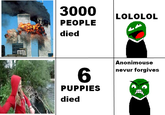 3000 LOLOLOL PEOPLE died Anonimouse 6 nevur forgives PUPPIES died