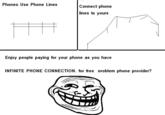 Phones Use Phone Lines Connect phone lines to yours Enjoy people paying for your phone as you have INFINITE PHONE CONNECTION. for free oroblem phone provider?