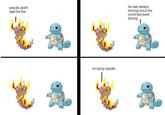 he was always burning since the world has been turning weedle didn't start the fire im dying squirtle