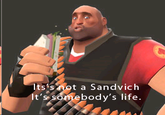 Its snot a Sandvich It's somebody's life