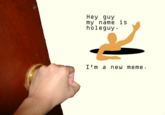 Hey guy my name ls holeguy I'm a new meme