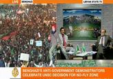 LIVE BENGHAZI LIBYAN STATE TV BENGHAZI'S ANTI-GOVERNMENT DEMONSTRATORS CELEBRATE UNSC DECISION FOR NO-FLY ZONE