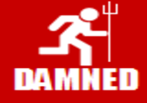DAMNED red text font logo
