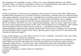 I'm translating, for everybody to enjoy ;) There were some orthograph mistakes, but I didn't "translate" them, as I think it would add up with my own English mistakes and make for a horrible text to read ;) As it's a bit long, I'll have to cut it in two comments:/ Dear I'd like to apologize ifI hurt your ears during my press review! To tell you the truth, I didn't knovw anything about meuporgs (as it's become the hype word) before I read the article in Libération about video game addiction. I won't lie to you...I shouldn't have used that word since I don't understand it! It's a mistake of which I'm the only responsible. To tell you the whole thing...I'm a complete stranger as far as video games go! My last memory about them is so old...Do you know CPC 6128? But in my defence, the article was very vague about meuporgs...And even more vague about what the letters mean and the pronunciation of the word! I tried looking for it on Wikipedia...But I lacked time (I sometimes finish my press reviews on the set...), and that prevented me from fully understanding the expression and what the initials mean! Some of your colleagues are reproaching me I just repeated what is written in the article...But the goal of a press review is to do exactly that, without any personal insight!!! It may sound strange to you, but I don't own any TV, nor a computer...And none of the many books I read has ever told me about the meuporgs! I do accept criticism and to be shown my mistakes. I also accept the cultures I'm not familiar with (and I think you can tell video games are one of those). Please do not sink into nasty and lame comments which will ony - to me at least - prove Libération's thesis that video games can breed addictions and behavior troubles for some users. Do come back to me if you have any other criticism or questions. I accept all exchanges, as long as they are constructive... Sincerel NdeR."
