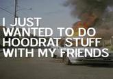 I JUST WANTED TO DO HOODRAT STUFF WITH MY FRIENDS