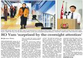 225016_160191957376754_159731230756160_373622_1889281_n.jpg YAM THE MAN: Mr Yam Ah Mee (above) strutted down a catwalk at Paya Lebar station last year as part of the Circle Line's open house; (right) Mr Yam was the Returning Officer at the just-concluded General Election. (PHOTOS: JAMIE KOH, THE STRAITS TIMES) RO Yam 'surprised by the overnight attention' view, he gave the press a brief ceived."He did not answer my reported yesterday that a Face- statement via his assistant direc papers question as to whether book fan page called "Yam Ah tor at PA BY JEcOLIA TONG the tenor of his voice was a re Mee, Returning Officer Extraor- SINGAPOREANS hung on to "As the Returning Officer sult of a voice-box operation. dinaire had garnered close to (RO), my role is to ensure the His unexpected stardom has 30,000 "likes. It has since hit every word he uttered last Satur conduct of the election proceed alo sparked an entrepreneurial 37,900 as of 10pm last night he delivered live the election re- sults in a neutral tone and with a deadpan expression and be- came an overnight star fervour Aside from various efore this I had some tial manner, and uphold the Civ- YouTube clips and remixs of 1,200 friends on my own Face- il Service core values of integri his delivery, unofficial Yam Ah book page which is a platform Mee merchandise is now on for me to connect with my local ings in a professional and impar fervour. Aside from variou:s ty, service and excellence. jected on national television, Mr Flooded with questions sale. Facebook user Xylvie and foreign friends," he said in tive director of People's Associa- den rise to fame, he responded mugs and badges priced be- A check of his Facebook pro- media about his fame last night role as RO to the best of my abili- Not surprisingly, Mr Yam that he has already made more True to his dutiful image pro- Yam Ah Mee, 53, the chief execu- about his thoughts on his sud Huang Xinying is selling shirts, the statement. tion (PA), finally "spoke" to the humbly: "I was carrying out my tween $2.90 and $27.90 file at 10pm last night showed than 2,370 friends Well, not exactly. Despit nu ty and I am surprised by the has been inundated with Face t merous requests for an inter overnight attention that I re- book friend requests. my paper jtong@sph.com.sg
